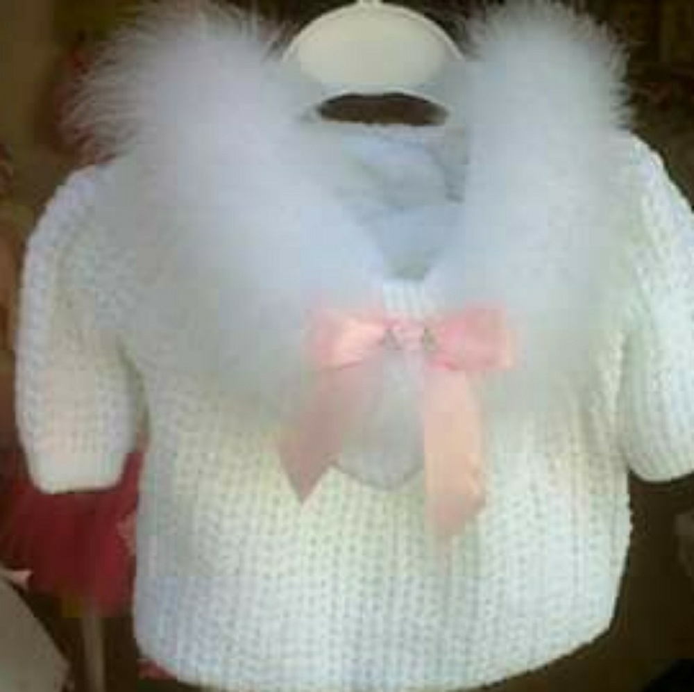 White Italian knit swing coat